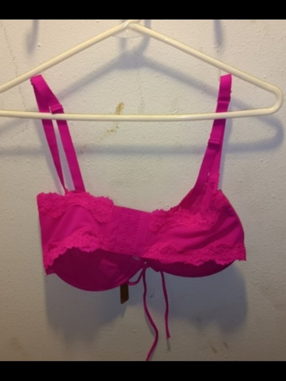 NWT Fushia Pink SKIMS Unlined Lace Bra 38DDD - Picture 7 of 8